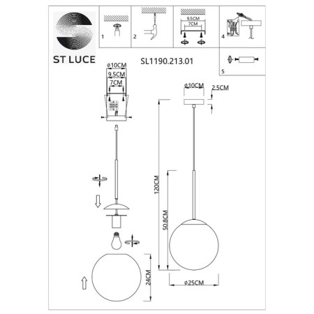 STL LUCE Sus. SL1190.213.01. Cassius. 1x60 W, E27, 25x25x50.8 cm, golden color-5
