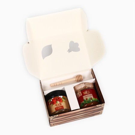 New Year! Gift set: honey, 240 gr, tea 50 gr, spoon of "warm holidays"-2