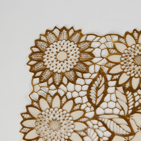 Openwork napkin for the table "Bouquet", 84 × 40 cm, PVC, color gold-2