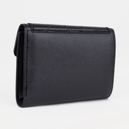 Women's wallet on the button, black color-1