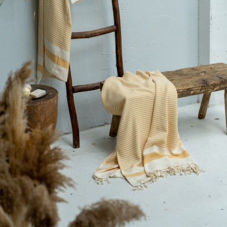 Pasionaria towel "Riza", 1200 g, size 90x190 cm, yellow color-1
