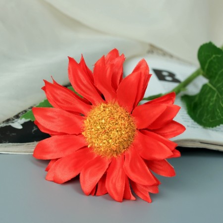 Artificial flowers "Gerbera silk Galant" 45x9 cm, red-1