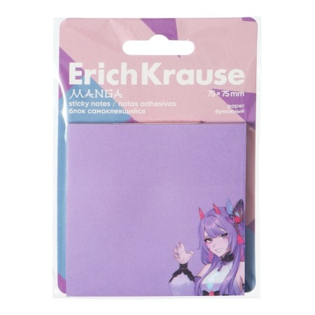 Block with a sticky edge paper 75x75 mm, Erichkrause "Manga", 50 sheets