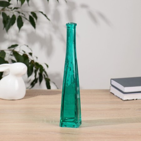 Vase "Strelka" tetrahedral, green 29x5.5x5.5 cm, 0.2l mix 1560m-1