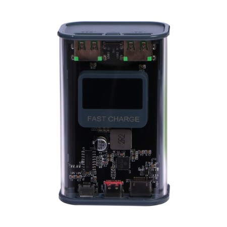 External battery CRR-28, 10,000 mAh, 2USB, 3A, display, fast charging, gray-1