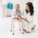 Stool with adjustable height, white color