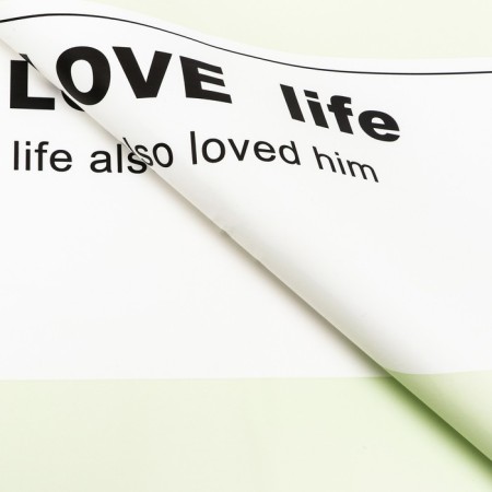 Flower film "Love..", 58 x 58 cm, green-1