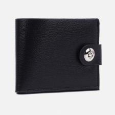 Male purse for magnet, department for bills, for maps, for coins, black color
