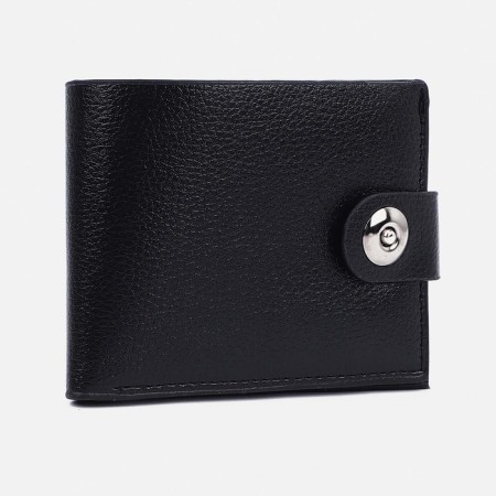 Male purse for magnet, department for bills, for maps, for coins, black color