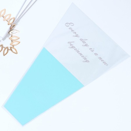 Flower package "EVERY DAY IS A New Begining", Blue, 30 x 10 x 45 cm-2