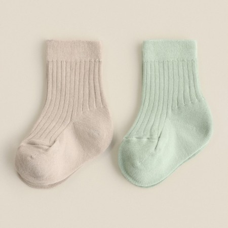 Nosk children's 2 pairs SL Home, 8-10 cm, milk/olive