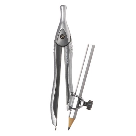 Metallic circuit Erichkrause "Classic", 125mm, with a pencil, pencil case, gray-1