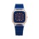 Women's watch, 4.1 x 4.1 cm, silicone strap, blue