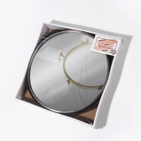 Mirror wall -mounted round “surroundings” d mirror surface 28 cm, with an artificial leather strap, color mix-9