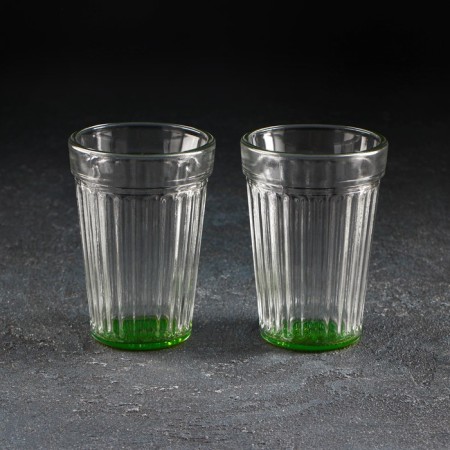 A glass of faceted "brightness", glass, 250 ml, color bottom-2