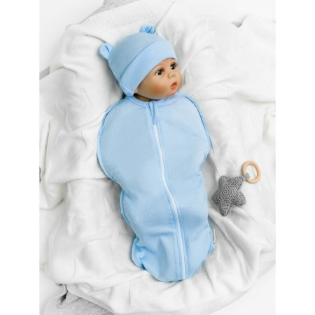 Lightning diaper with a hat with a hat, height 68-74 cm, blue color-2