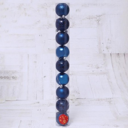 Set of balls plastic D-6 cm, 9 pcs "Aviva" blue-1