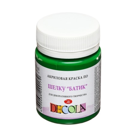 Silk paint "Batik", bank 50 ml, ZHK Decola, green average 4428722 (water -based acrylic)-2