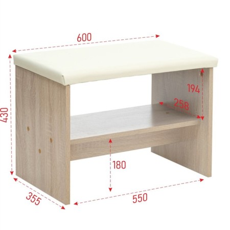 Herda shoe, 600x355x430, sonoma oak/white leatherette-1