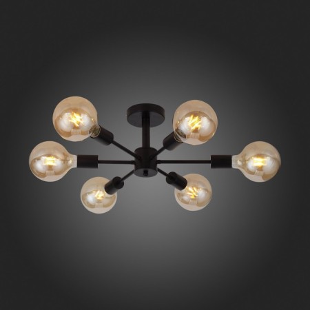 Ceiling EVOLUCE lamp. SL419.402.06. ANO. 6x60 watts, E27, 46x48x23 cm, black color-12