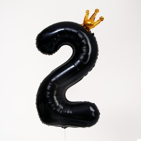 Foil ball 40 "" Number 2 with the crown ", the color is black-1