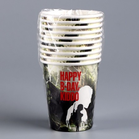 A one -time paper glass "Happy Birthday", a game, 250 ml-3