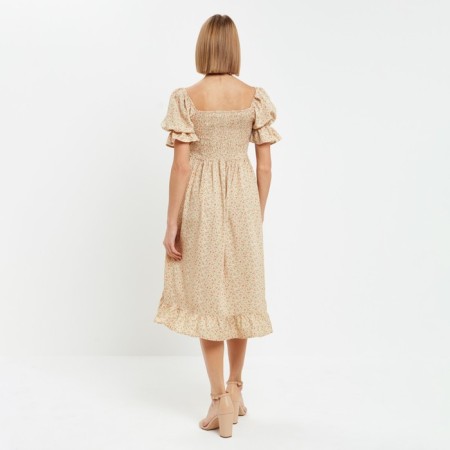 Women's dress minku: enjoy is beige color, size 48-2