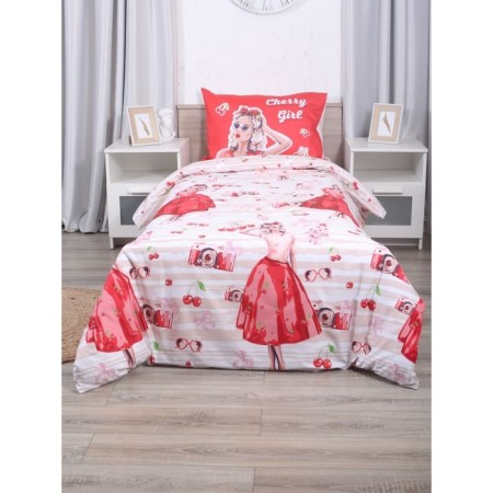 Bed linen 1.5 joint venture Cherry, size 150x215 cm, 145x210 cm, 50x70 cm-1