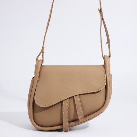 Women's bag made of artificial leather, 20x16x8.5 cm, beige color-1