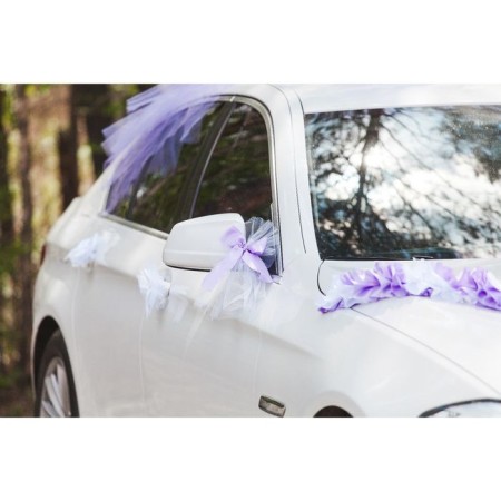 A set of bows for mirrors from tulle, 2 pcs, lilac-5