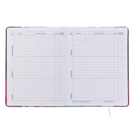 Universal diary for grade 1-11 Open Your Eyes, solid cover, artificial leather, foam rubber, liesse, 80 g/m2-4