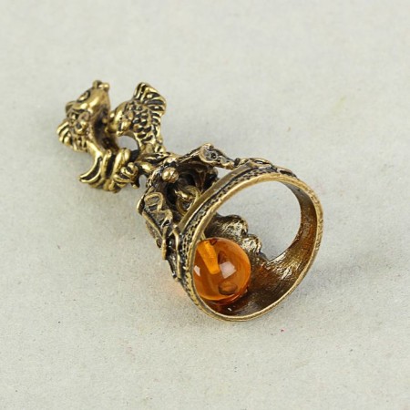 Bool of the brass "Zodiac sign. Fish", amber-3