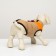 Lightning dog jacket, size 8 (ds 23 cm, og 30, Osh 22 cm), beige with orange