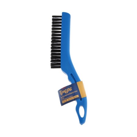 Metallic manual tundra brush, hardened wire, plastic handle, 4-row-7