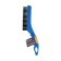Metallic manual tundra brush, hardened wire, plastic handle, 4-row