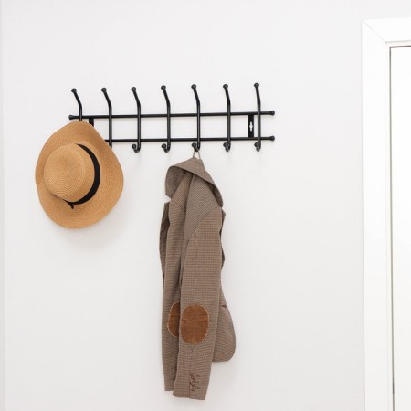 Wall hanger for 7 hooks, 69 × 21.5 cm, black color-4