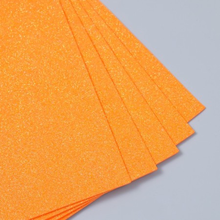 Foamiran "neon shine - orange" 2 mm format A4 (set of 5 sheets)-2