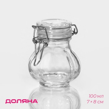 Glass jar for spices with a grocery castle "Cheson", 100 ml, 7 × 8 cm