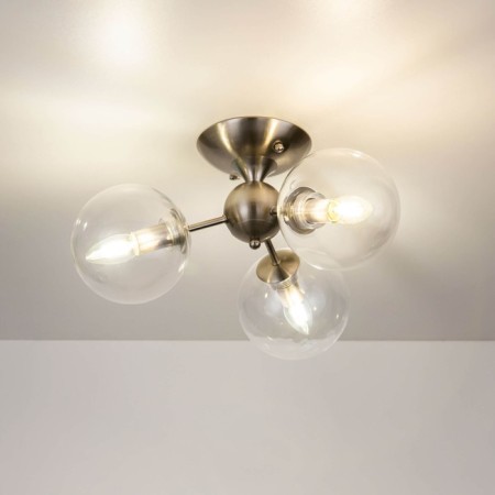 Ceiling chandelier CITILUX "Tommy" CL102131, 46x46x23.5 cm, 3x40W, E14, gray color gray-9