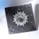 Ring "Sun and Moon" with stars, color black silver, 16 size
