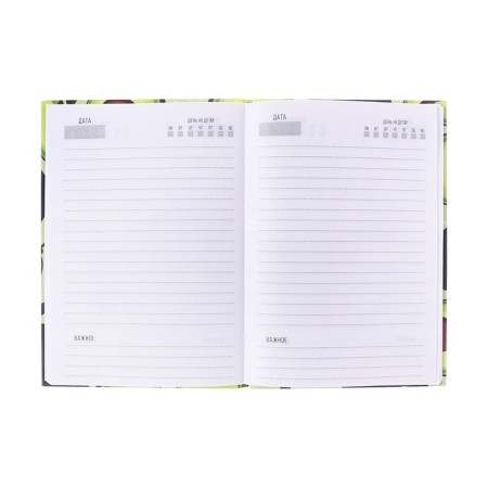 Diary Nedtir A5 80l, 7BC, Calligrata, Avocado. Pattern, matte lamination-2