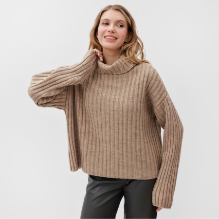 Jumper Female Minaku: Casual Collection Beige Color, Rr. 48-4
