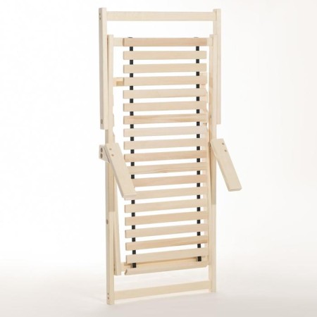 Flexible deck chair with armrests, linden 64x125x11 cm-5