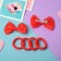 Hair set "Karapulka" (2 clamps, 4 elastic bands) Bow Gay, pink