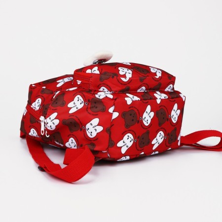 Baby backpack on lightning, 3 outer pockets, red color-6