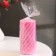 Candle-cylinder "Spiral", 5x10 cm, raspberry, 6 hours