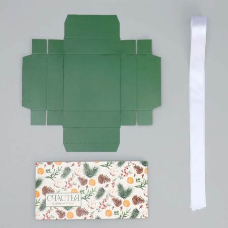Folding box "New Year's branches", 10 x 10 x 10 cm, New Year-7