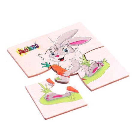 Figure puzzles made of wood "Pets" 10 puzzles in a set-1