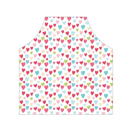 Apron kitchen with a photo print "Multi -colored hearts", adjustable, size OS-2