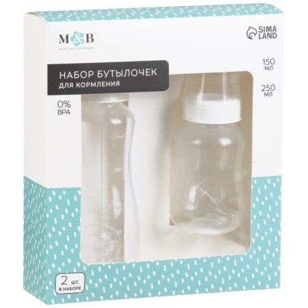 A set of bottles for feeding "Basic M&B" 150 and 250 ml, fitted, white color-13